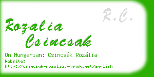 rozalia csincsak business card