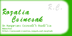 rozalia csincsak business card